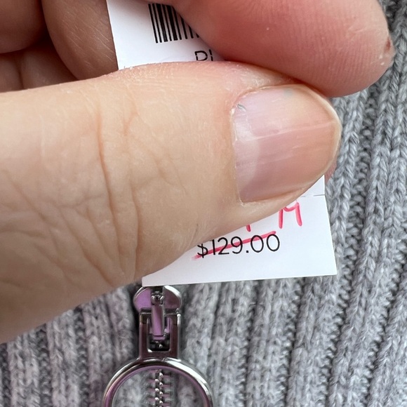 NWT Talbots Gorgeous Thick Gray White Snowflakes 1/4 Zip Long Sleeve Sweater - Picture 4 of 5